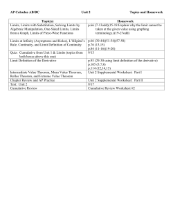 AP Calculus AB/BC Unit 2 Topics and Homework Topic(s