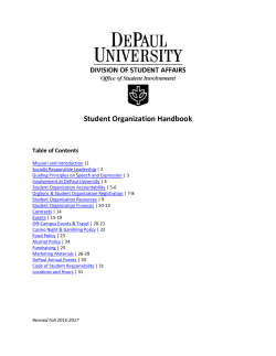 Student Organization Handbook - DePaul University Offices Sites