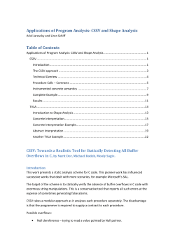 CSSV and Shape Analysis