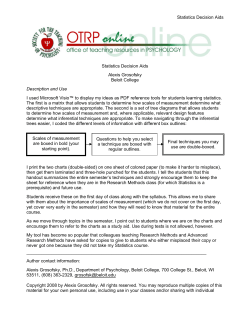 Statistics Decision Aids - Society for the Teaching of Psychology