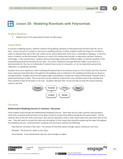 Lesson 20: Modeling Riverbeds with Polynomials