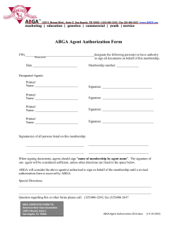 ABGA Agent Authorization Form - American Boer Goat Association