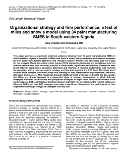Organizational strategy and firm performance