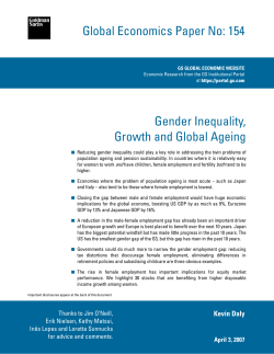 Global Economics Paper No: 154 Gender Inequality - 20