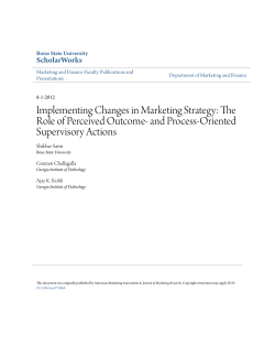 Implementing Changes in Marketing Strategy: The Role of