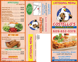 CATERING MENU CATERING MENU