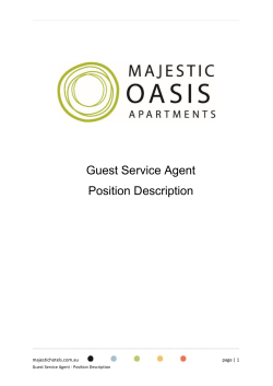 Guest Service Agent Position Description