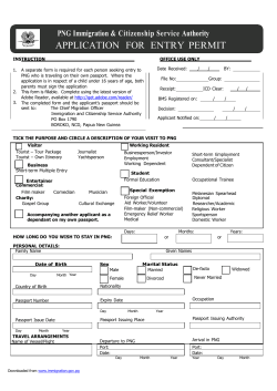 PNG Entry Permit Application Form