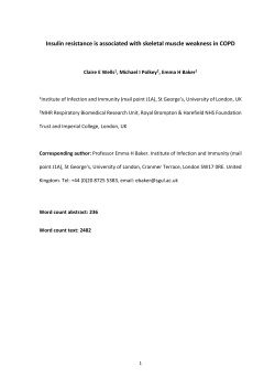 Insulin resistance and skeletal muscle weakness in COPD