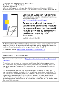 Democracy without democracy? Can the EU`s democratic `outputs
