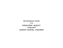 introduction to principal-agent theory under moral hazard