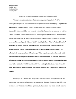 How does Racism Influence Victor`s and Jem`s Moral Growth