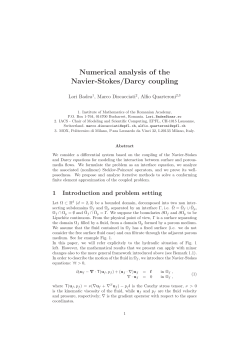 Numerical analysis of the Navier-Stokes/Darcy coupling
