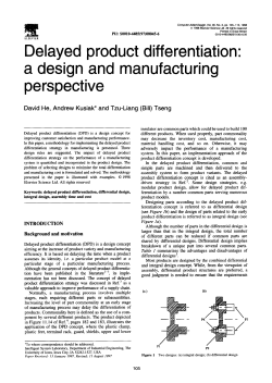 Delayed product differentiation: a design and