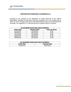 CORPORACION FINANCIERA COLOMBIANA S.A. According to the