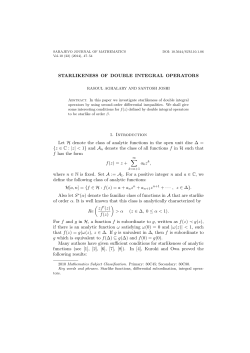 STARLIKENESS OF DOUBLE INTEGRAL OPERATORS 1