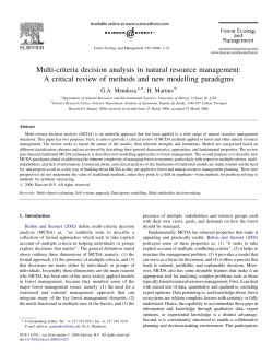 Multi-criteria decision analysis in natural resource management: A