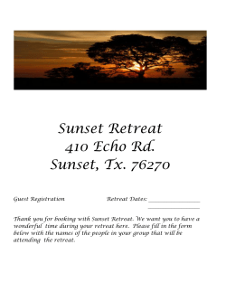 Retreat Form - Sunset Retreat
