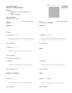 Objective 1.2: Interval Notation Unit 1 Day 2