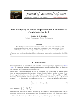 Urn Sampling Without Replacement - Journal of Statistical Software
