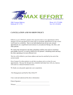 Cancellation Policy - Max Effort Sports Physical Therapy
