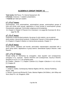 algebra-iv (group theory -ii)