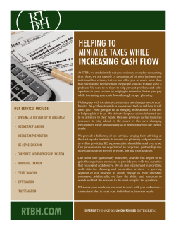 HELPING TO MINIMIZE TAXES WHILE