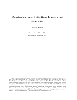 Coordination Costs, Institutional Investors, and Firm Value*