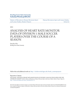analysis of heart rate monitor data of division 1 male soccer players
