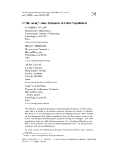 Evolutionary Game Dynamics in Finite Populations