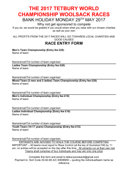 THE 2016 TETBURY WORLD CHAMPIONSHIP WOOLSACK RACES