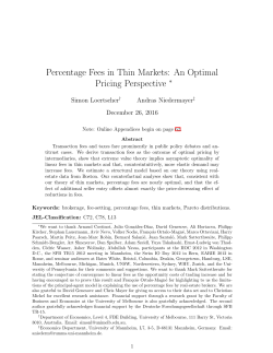 Percentage Fees in Thin Markets: An Optimal Pricing Perspective