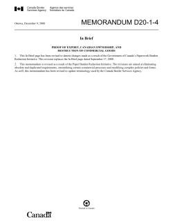 D20-1-4 Proof of Export, Canadian Ownership, and Destruction of