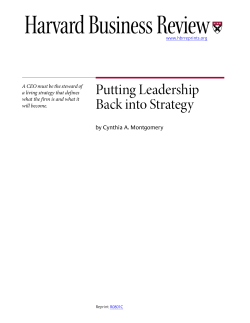 Putting Leadership Back into Strategy