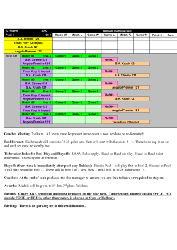 7:40 am All teams must be present in the event a pool needs to be re