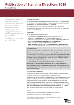 Fact sheet 2016 - Department of Treasury and Finance
