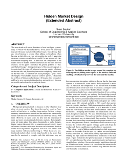 Hidden Market Design (Extended Abstract)