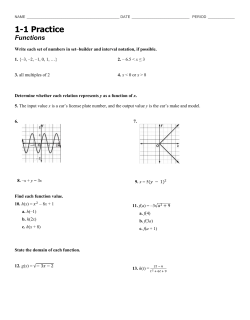 1-1 Practice Functions