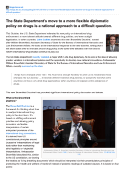 The State Department`s move to a more flexible diplomatic policy on