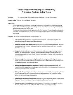Selected Topics in Computing and Informatics / A Course on