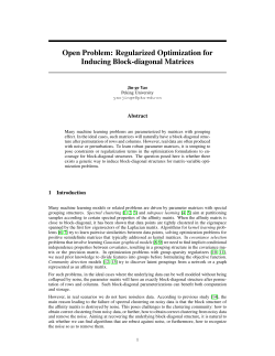 Open Problem: Regularized Optimization for Inducing Block