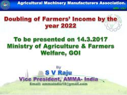 Doubling of Farmers Income by the year 2022 on 14th Mar.2017
