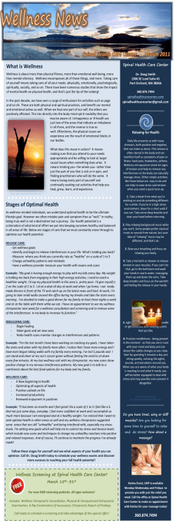 360.874.7494 Wellness Screening at Spinal Health Care Center!