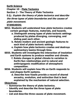 EQ: Explain the theory of plate tectonics and describe the three