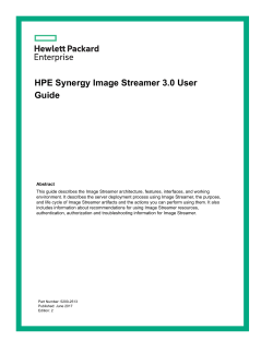 HPE Synergy Image Streamer 3.0 User Guide
