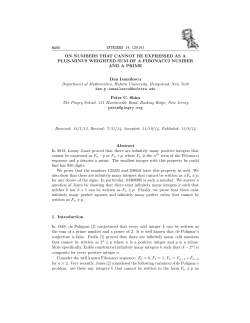 A65 INTEGERS 14 (2014) - RIMS, Kyoto University