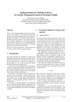 Implementation of a Modelica Library for Energy Management