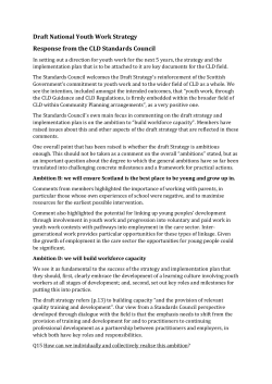 Draft National Youth Work Strategy Response from the CLD