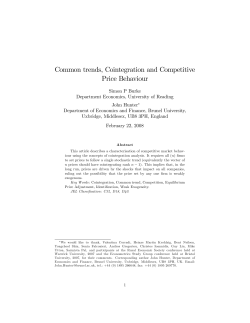 Common trends, Cointegration and Competitive Price Behaviour