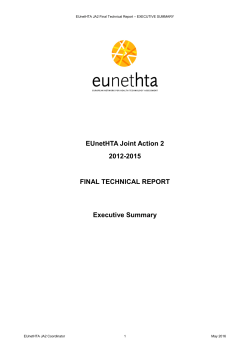 EUnetHTA Joint Action 2 2012-2015 FINAL TECHNICAL REPORT